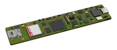 Wireless communication module PCB with integrated radio and antenna circuitry
