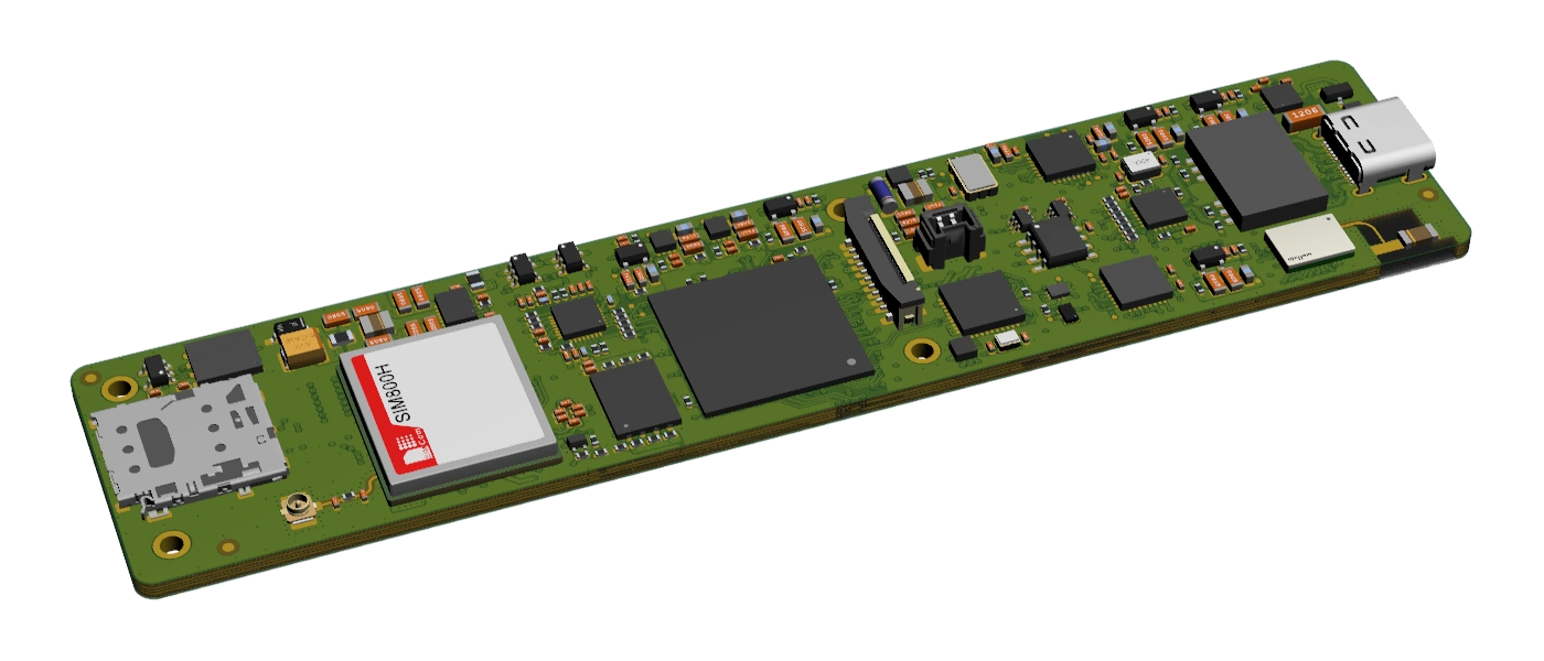 Wireless communication module PCB with integrated radio and antenna circuitry