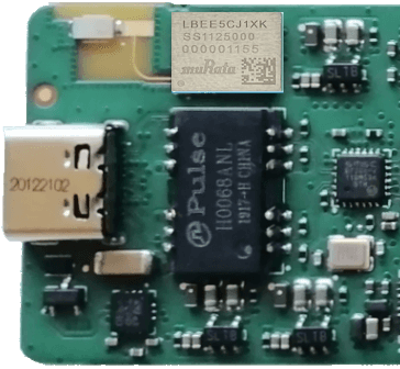 Compact embedded electronics board with USB interface and Murata Wi-Fi module